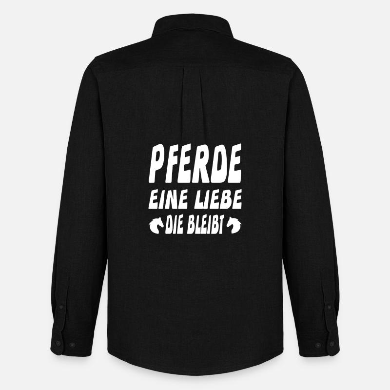 Pferde - Männer Oxford Hemd von Stanley/Stella - Schwarz