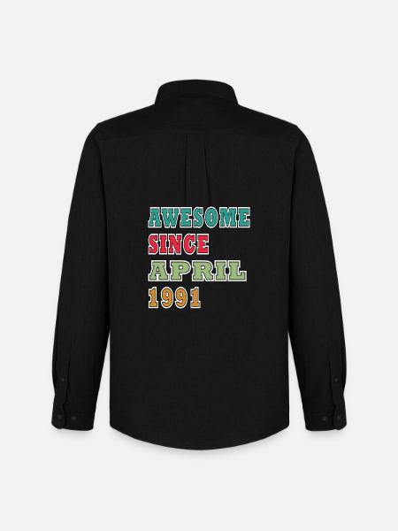 Retro April 1991 Anniversary - Men's Oxford Shirt by Stanley/Stella - black