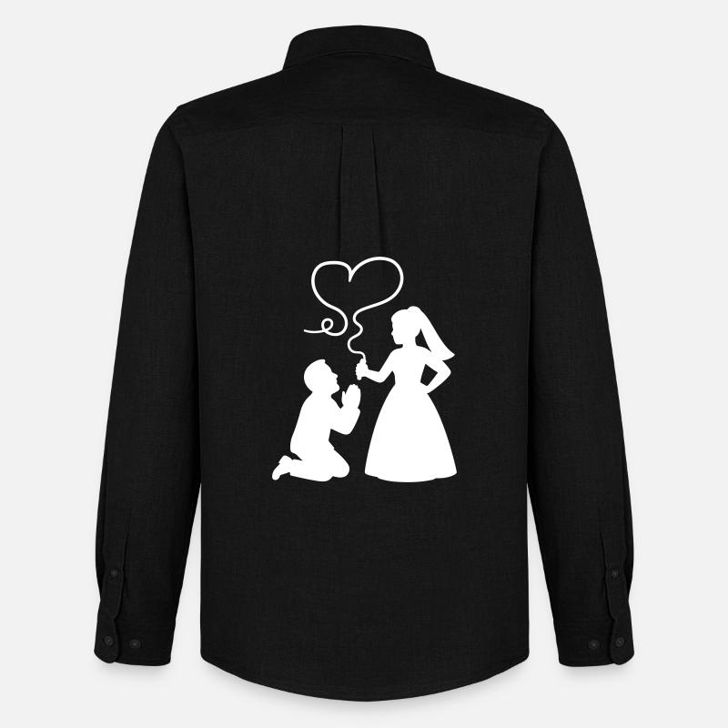 Brautpaar Ehepaar Hochzeit - Männer Oxford Hemd von Stanley/Stella - Schwarz