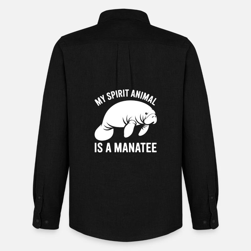 Manatee Spirit Tier - Männer Oxford Hemd von Stanley/Stella - Schwarz