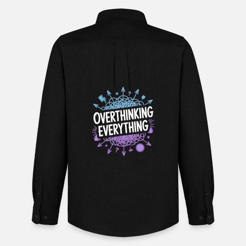 Overthinking Everything ADHD Chaos - Men's Oxford Shirt by Stanley/Stella - black
