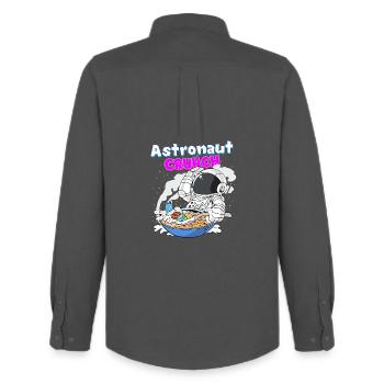 Céréales Cornflakes Petit-Déjeuner Astronaut Crunch - Chemise Oxford homme Stanley/Stella - charbon - Dos - AI Model Male 185 dark (185cm)