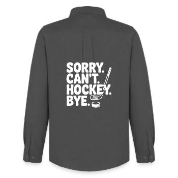 Sorry. Can't. Hockey. Bye. - Men's Oxford Shirt by Stanley/Stella - anthracite - Back - AI Model Male 185 dark (185cm)
