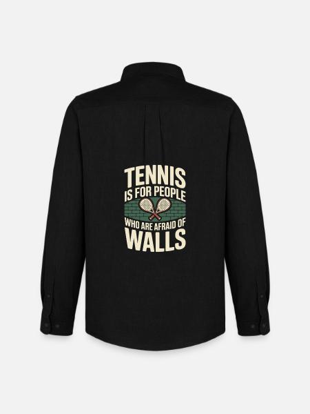 Padel Tennis Is For People Who Are Afraid Of Walls - Men's Oxford Shirt by Stanley/Stella - black