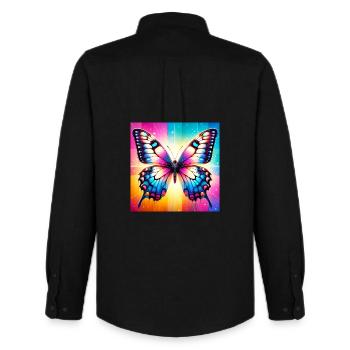 papillon - Chemise Oxford homme Stanley/Stella - noir - Dos - AI Model Male 185 dark (185cm)