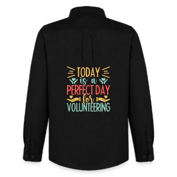 Volunteer Appreciation Today Is A Perfect Day - Männer Oxford Hemd von Stanley/Stella - Schwarz - Hinten - AI Model Male 185 dark (185cm)