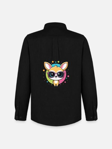 Chihuahua-Kawaii-Pop-Gläser - Männer Oxford Hemd von Stanley/Stella - Schwarz