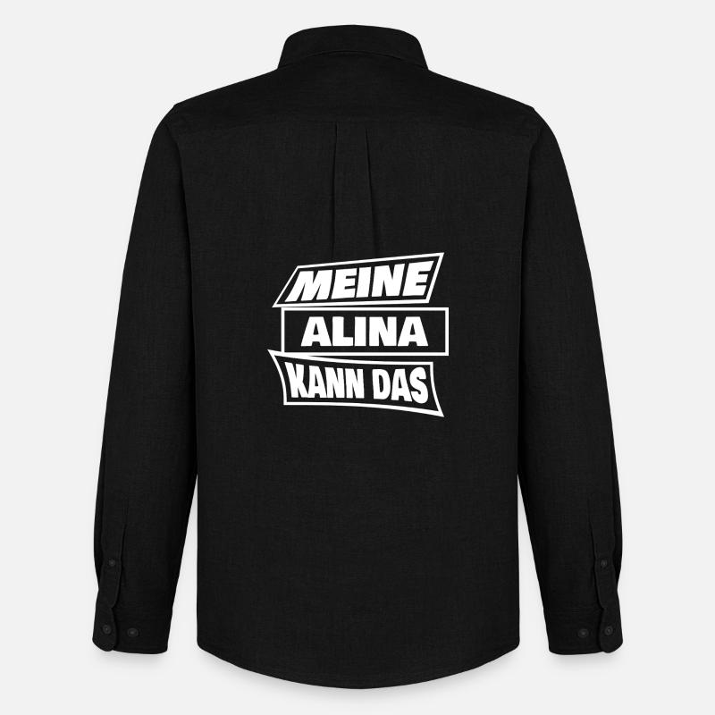 Alina als Sprueche - Männer Oxford Hemd von Stanley/Stella - Schwarz