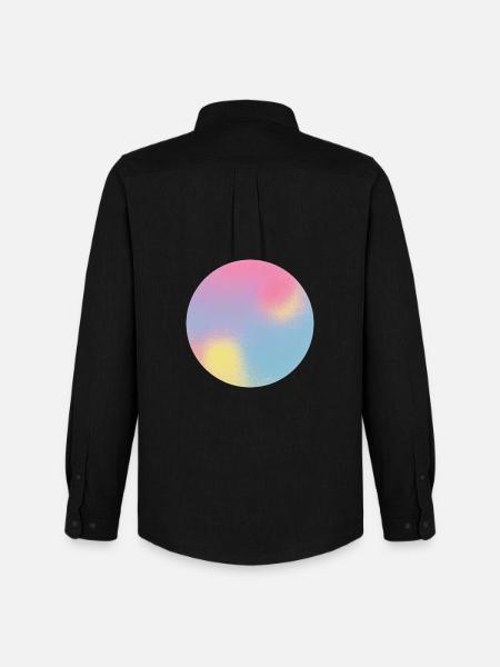 Aura Check Pastel Gradient Sphere - Men's Oxford Shirt by Stanley/Stella - black