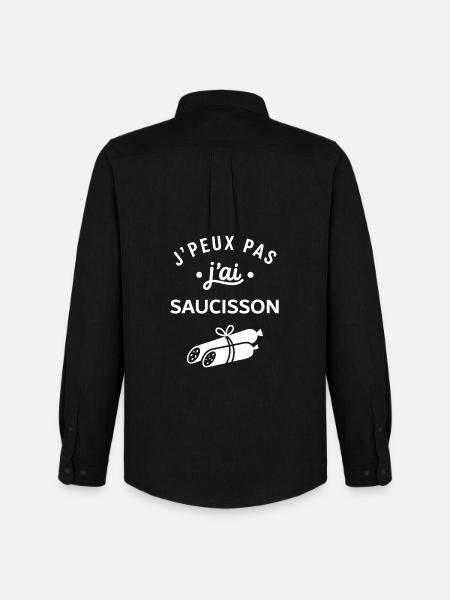 J'peux pas j'ai saucisson - Chemise Oxford homme Stanley/Stella - noir