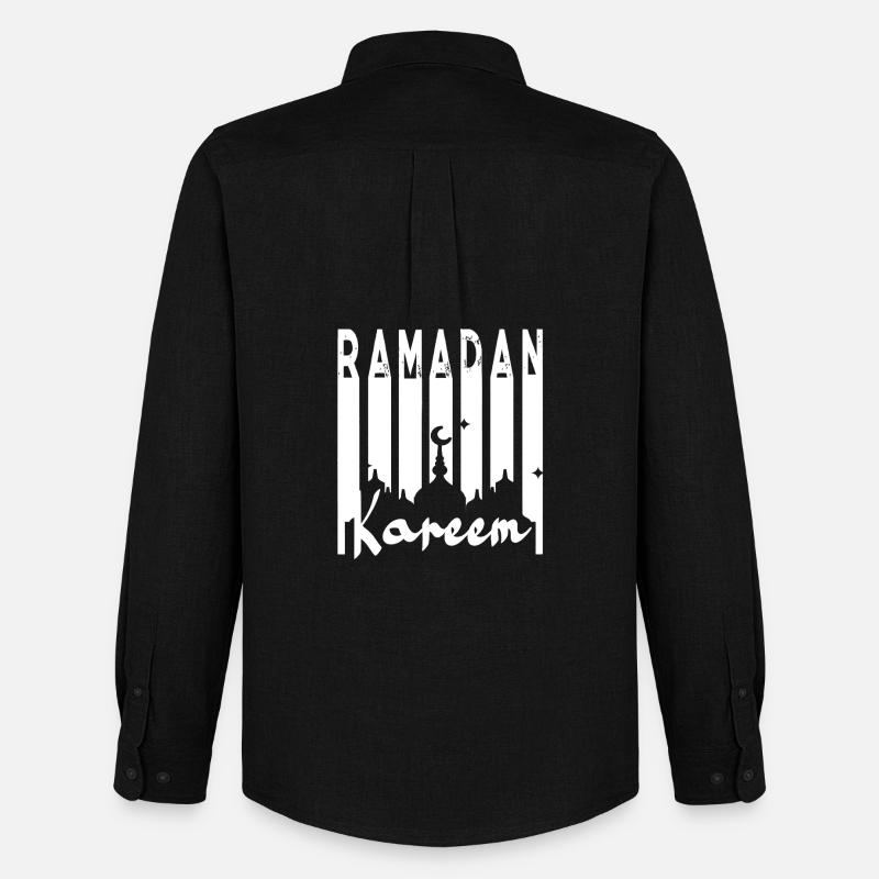 Ramadan-Kareem-Moschee-Silhouette - Männer Oxford Hemd von Stanley/Stella - Schwarz