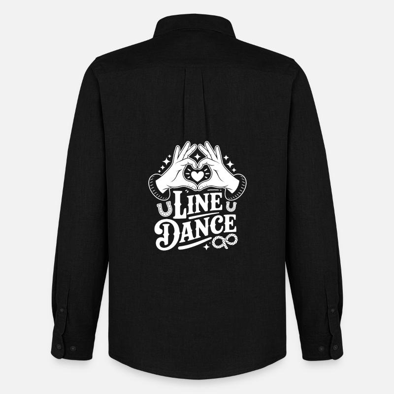 Line Dance Herz-Hand Logo - Männer Oxford Hemd von Stanley/Stella - Schwarz