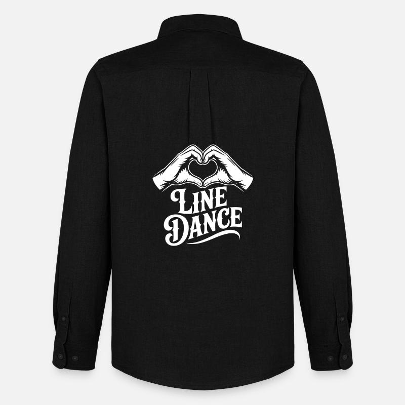 Line Dance Herz-Hand Logo - Männer Oxford Hemd von Stanley/Stella - Schwarz
