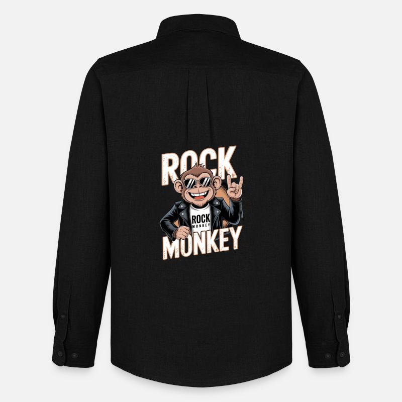 Rock Monkey Monkey Rocker Solbriller Læderjakke - Oxfordskjorte herre Stanley/Stella - sort