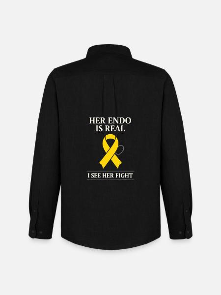Endometriose-bewusstsein Endo Warrior - Männer Oxford Hemd von Stanley/Stella - Schwarz