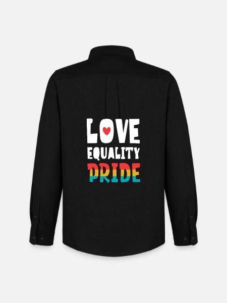 LGBTQ Pride Month - Love. Equality. Pride - Men's Oxford Shirt by Stanley/Stella - black