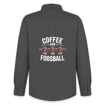Tischfußball Evolution Lustiges Kickern Foosball - Männer Oxford Hemd von Stanley/Stella - Anthrazit - Hinten - AI Model Male 185 dark (185cm)