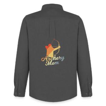 Bogenschützin Mutter - Männer Oxford Hemd von Stanley/Stella - Anthrazit - Hinten - AI Model Male 185 dark (185cm)
