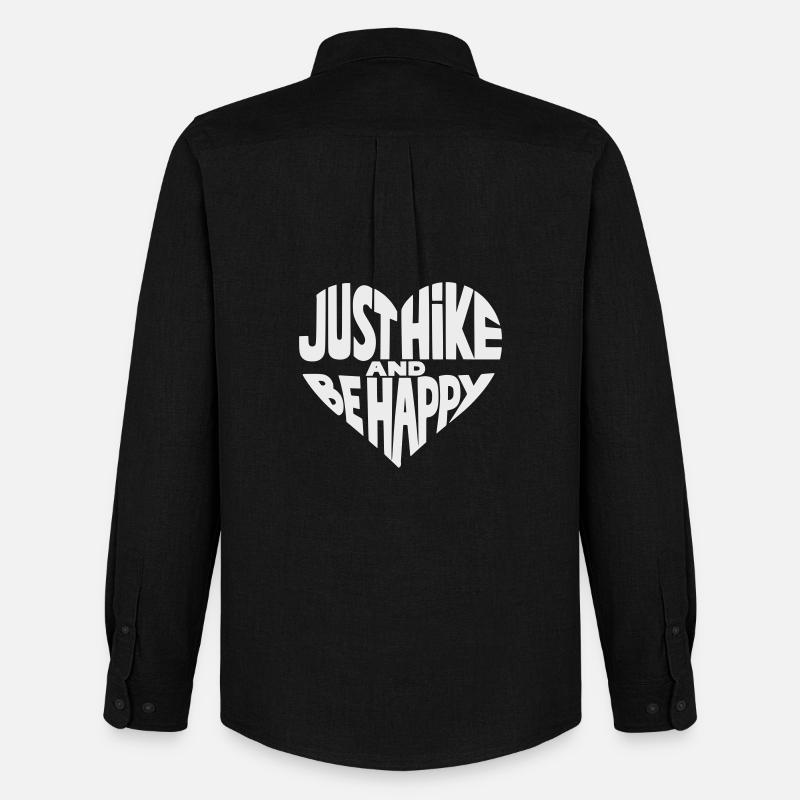 Just Hike and Be Happy Herz-Design - Männer Oxford Hemd von Stanley/Stella - Schwarz