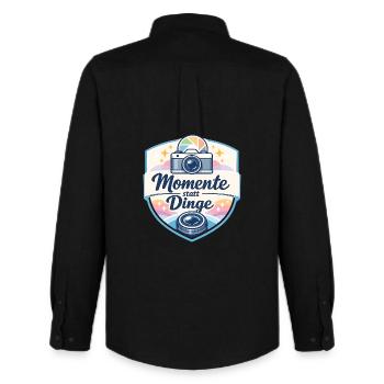 Momente statt Dinge Shirt - Männer Oxford Hemd von Stanley/Stella - Schwarz - Hinten - AI Model Male 185 dark (185cm)