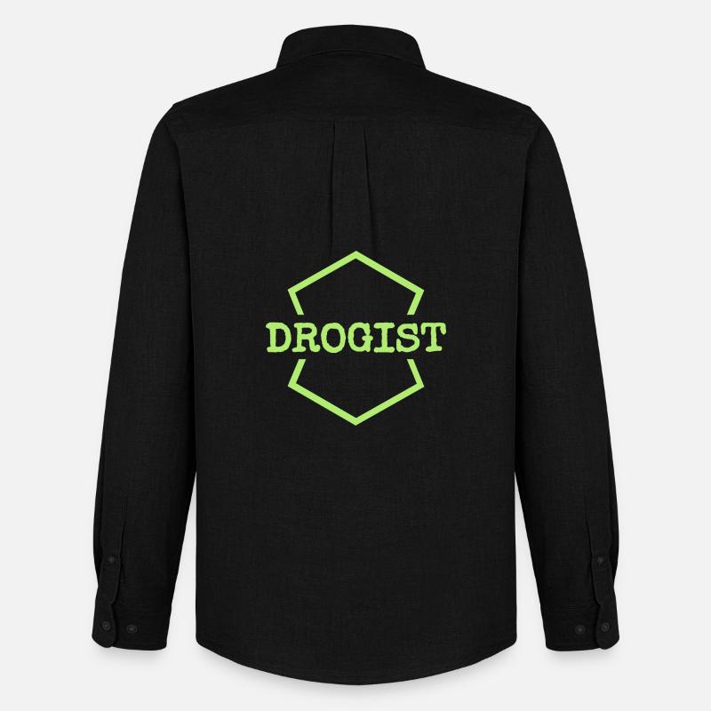 Drogist Neon Hex Logo - Männer Oxford Hemd von Stanley/Stella - Schwarz