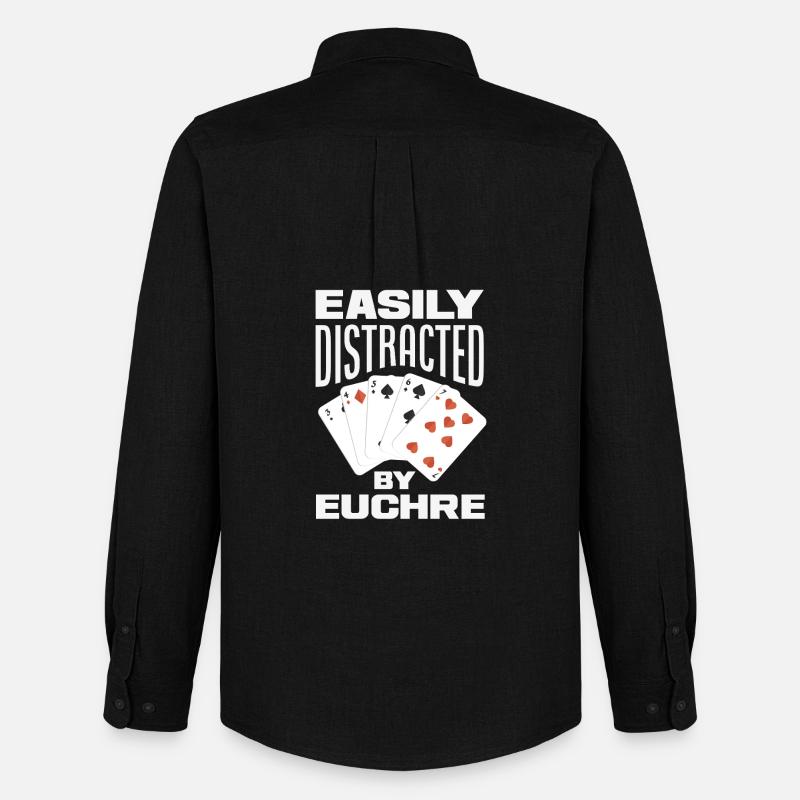 Easily distracted by Euchre - Men's Oxford Shirt by Stanley/Stella - black