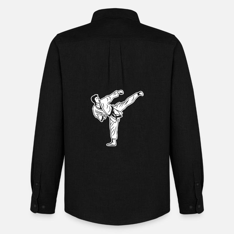 Karate Junge - Männer Oxford Hemd von Stanley/Stella - Schwarz