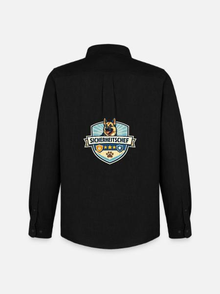 Sicherheitschef Schäferhund Logo - Männer Oxford Hemd von Stanley/Stella - Schwarz