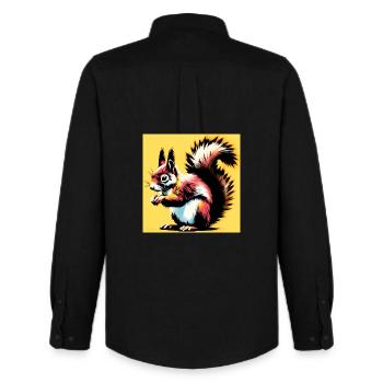 Eichhörnchen - Männer Oxford Hemd von Stanley/Stella - Schwarz - Hinten - AI Model Male 185 dark (185cm)