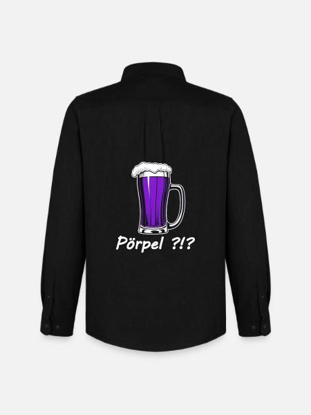 Pörpel Bier - Männer Oxford Hemd von Stanley/Stella - Schwarz