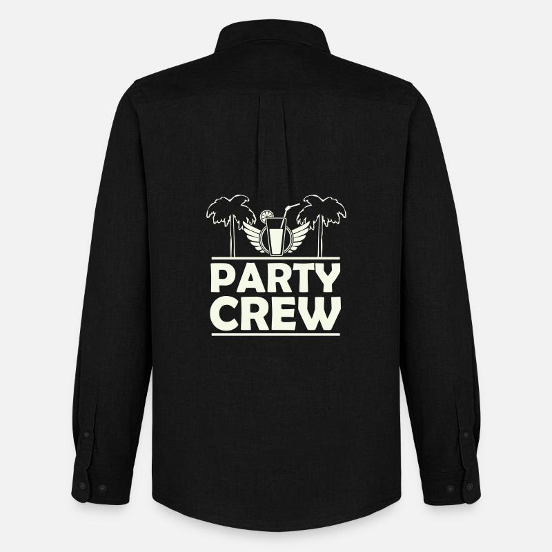 Party Crew Palmen - Männer Oxford Hemd von Stanley/Stella - Schwarz