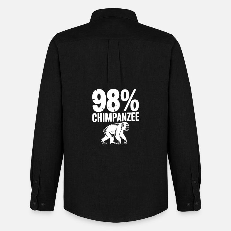 98 % Schimpansen - Männer Oxford Hemd von Stanley/Stella - Schwarz