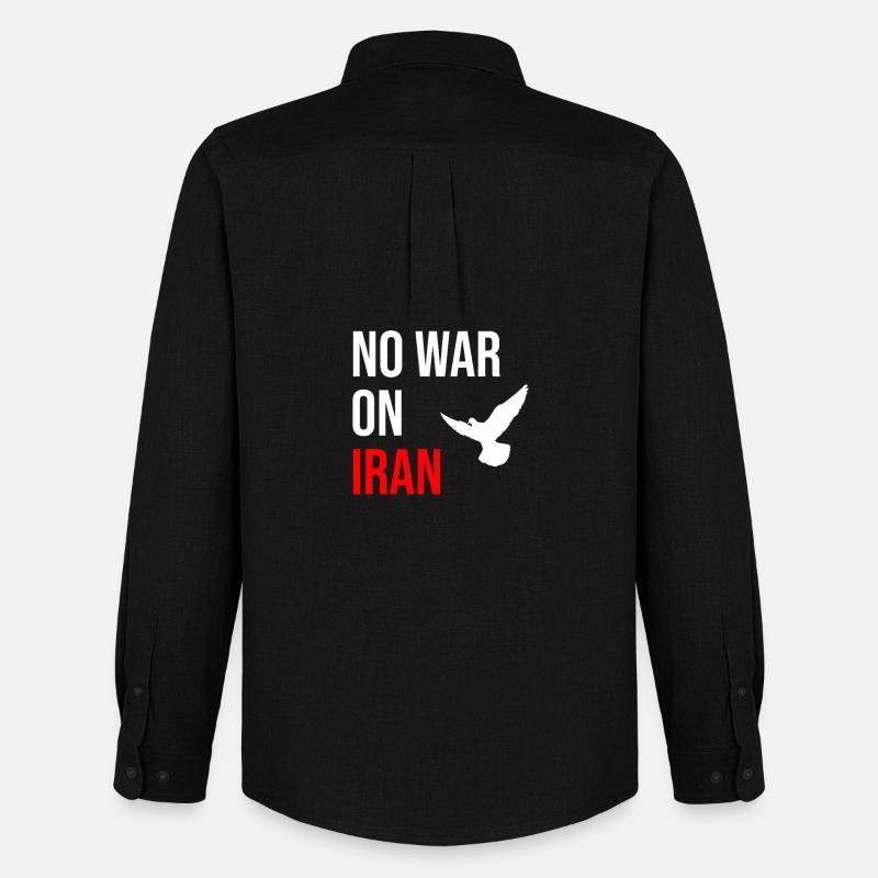 No War On Iran - Männer Oxford Hemd von Stanley/Stella - Schwarz