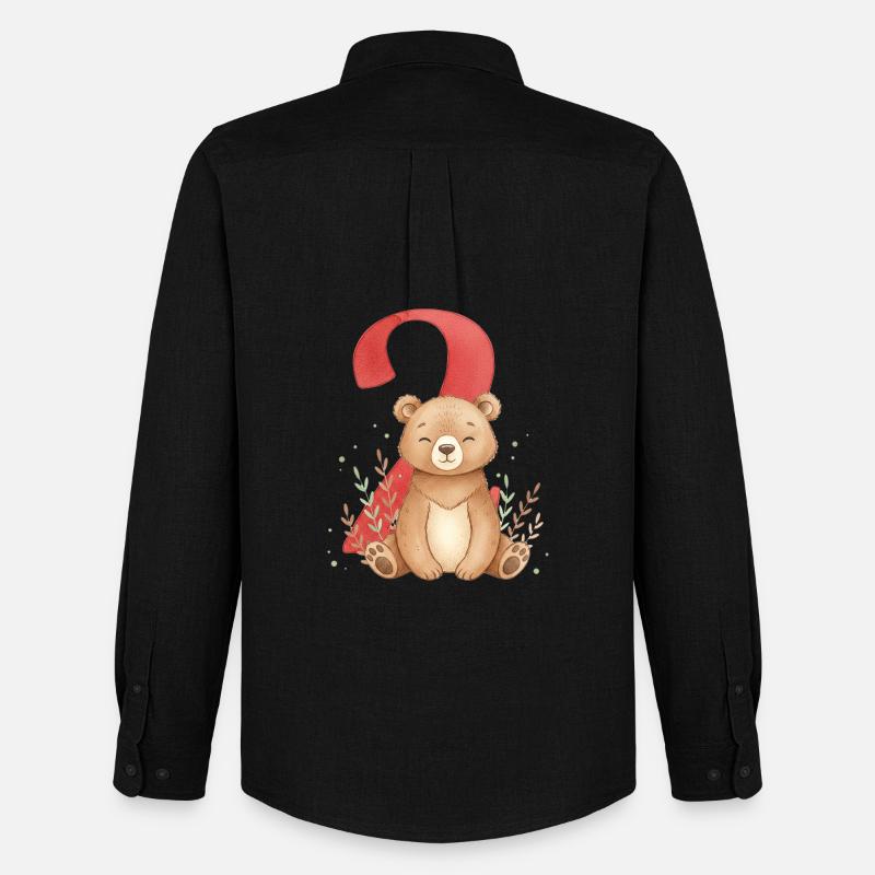 Cuddly bear with number 2 - Men's Oxford Shirt by Stanley/Stella - black