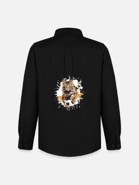 Cat Football Team - Men's Oxford Shirt by Stanley/Stella - black
