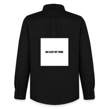 404 Sleep Not Found - Men's Oxford Shirt by Stanley/Stella - black - Back - AI Model Male 185 dark (185cm)