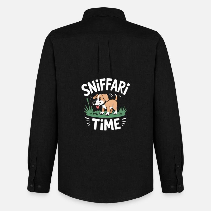 Sniffari Time Hund Nasenarbeit Spaß - Männer Oxford Hemd von Stanley/Stella - Schwarz