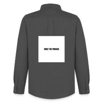Trust the process - Men's Oxford Shirt by Stanley/Stella - anthracite - Back - AI Model Male 185 dark (185cm)