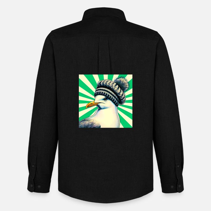 Möwe - Männer Oxford Hemd von Stanley/Stella - Schwarz