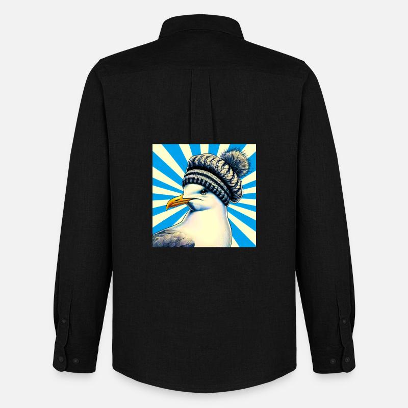 Möwe - Männer Oxford Hemd von Stanley/Stella - Schwarz