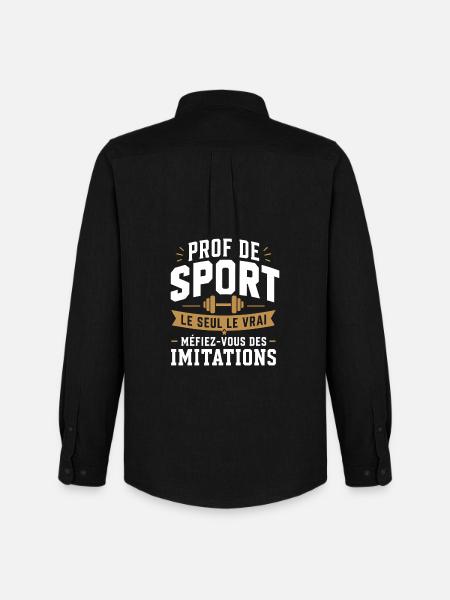 Prof de Sport Le Vrai - Chemise Oxford homme Stanley/Stella - noir