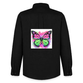 papillon - Chemise Oxford homme Stanley/Stella - noir - Dos - AI Model Male 185 dark (185cm)