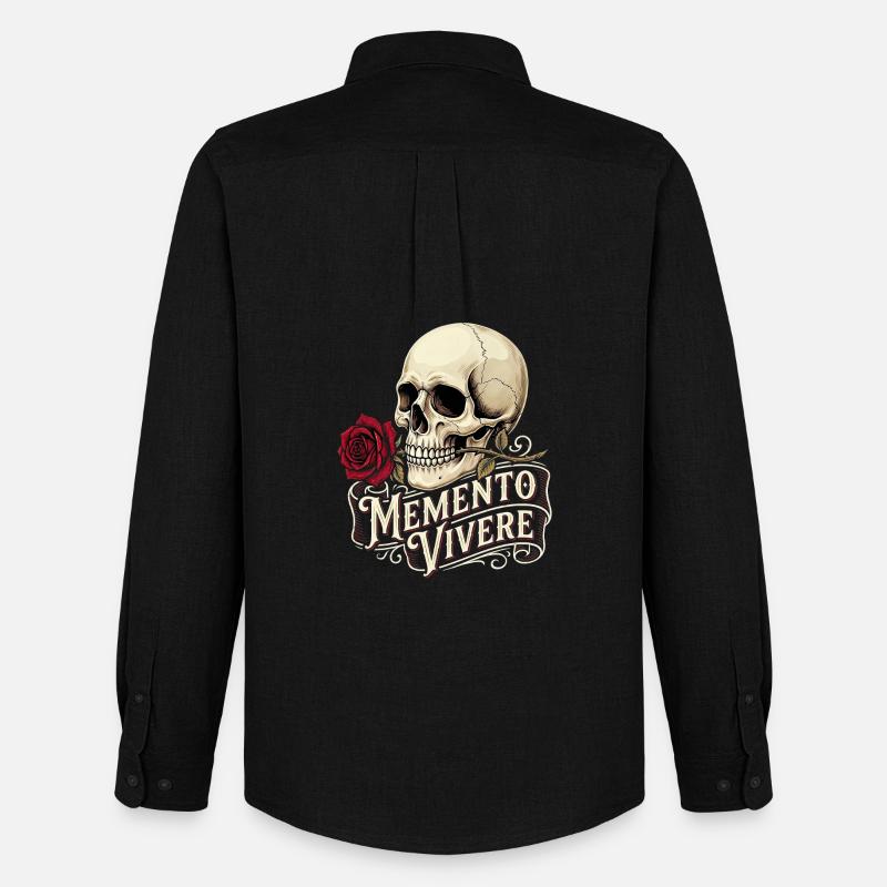 Memento Vivere - Männer Oxford Hemd von Stanley/Stella - Schwarz