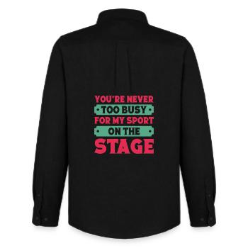 Musical Theatre Never Too Busy On Stage Theater - Männer Oxford Hemd von Stanley/Stella - Schwarz - Hinten - AI Model Male 185 dark (185cm)