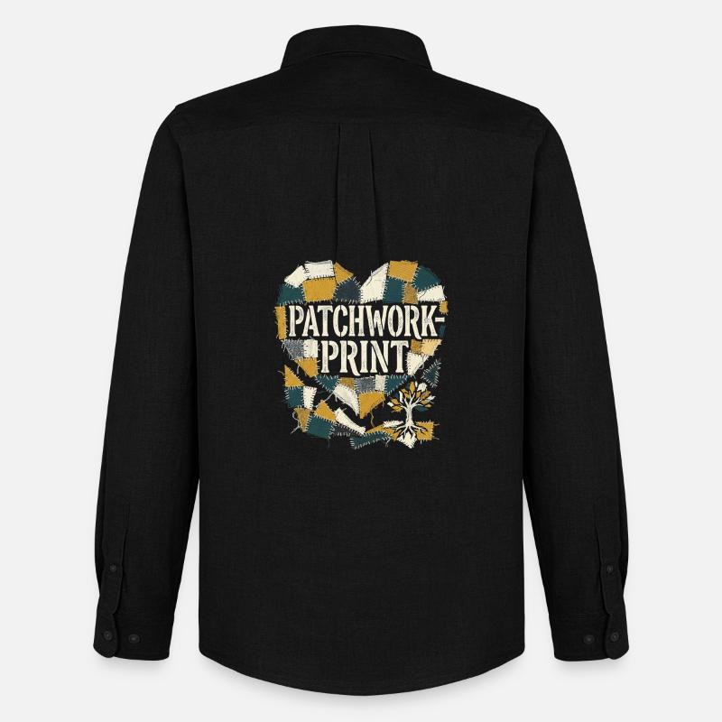 Patchwork Print - Männer Oxford Hemd von Stanley/Stella - Schwarz