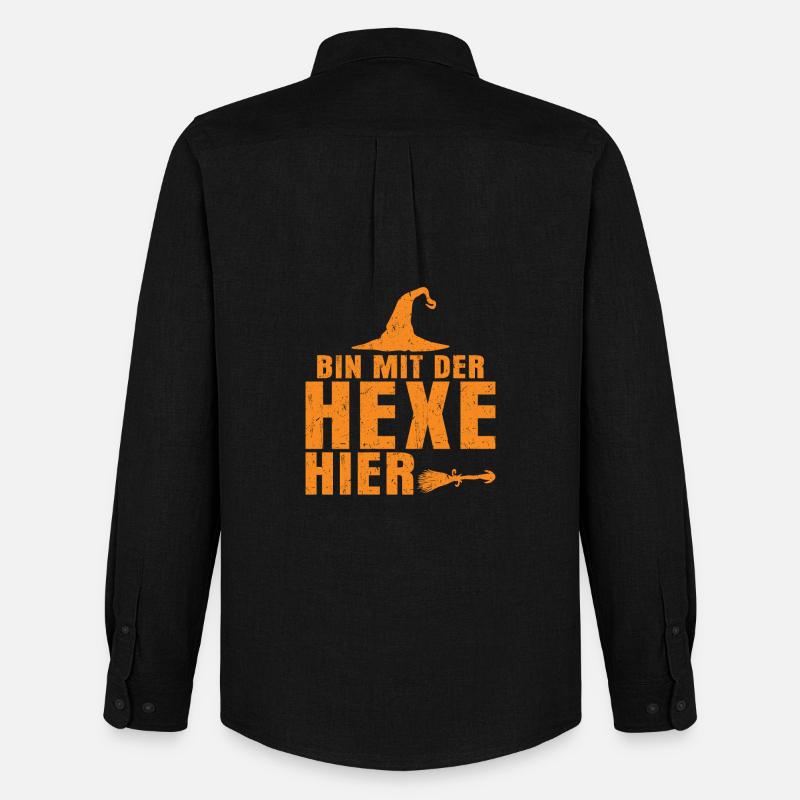 Bin mit der Hexe hier - Männer Oxford Hemd von Stanley/Stella - Schwarz