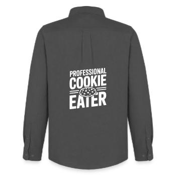 Mangeur de biscuits professionnel - Chemise Oxford homme Stanley/Stella - charbon - Dos - AI Model Male 185 dark (185cm)