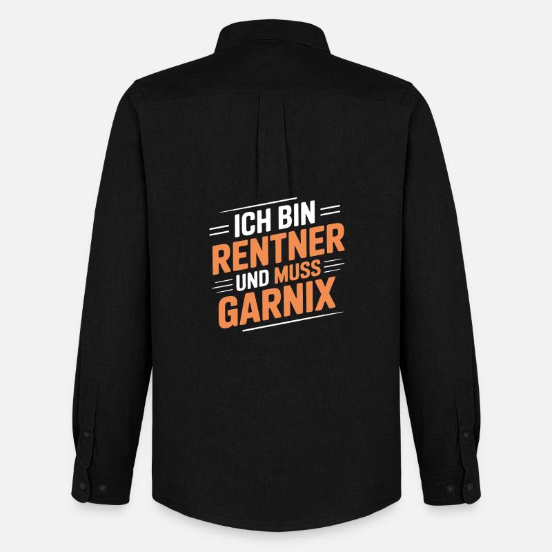 Ich bin Rentner – muss gar nix - Männer Oxford Hemd von Stanley/Stella - Schwarz