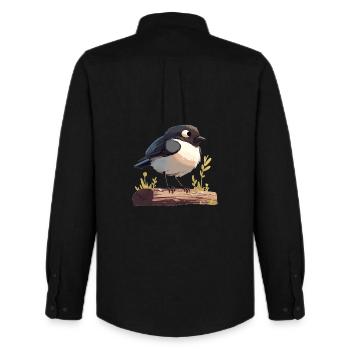 Elstern Elster - Männer Oxford Hemd von Stanley/Stella - Schwarz - Hinten - AI Model Male 185 dark (185cm)