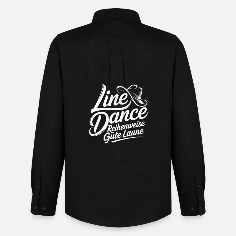 Line Dance Gute Laune - Männer Oxford Hemd von Stanley/Stella - Schwarz